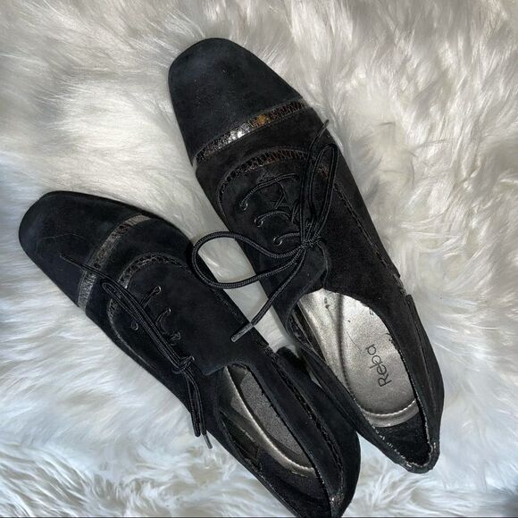 Reba black suede and metallic embellished heels - Picture 2 of 6